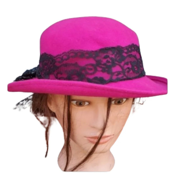 Vintage Pink Wool hat‎ - Picture 1 of 7